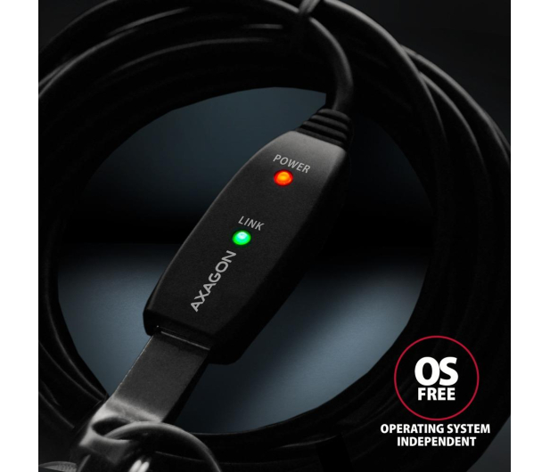 AXAGON ADR-205 USB 2.0 A-M -> A-F aktywny kabel przedłużacz/wzmacniacz 5m - 1353395 - zdjęcie 5